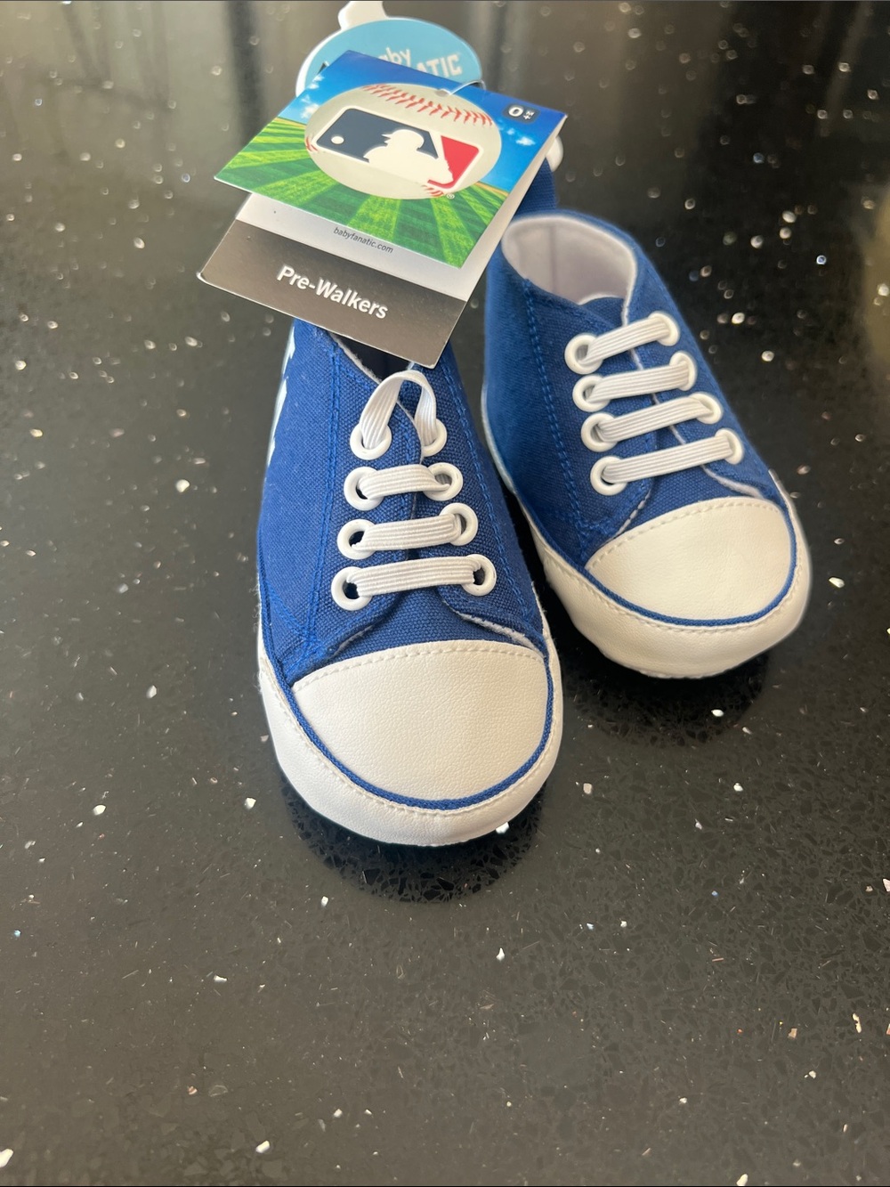 MLB Royal Blue Canvas Baby Pre-Walker Sneakers with White Accents